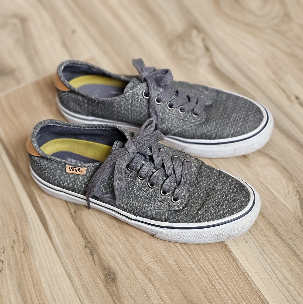 Vans Gray and White Womens Sneakers Size 6.5